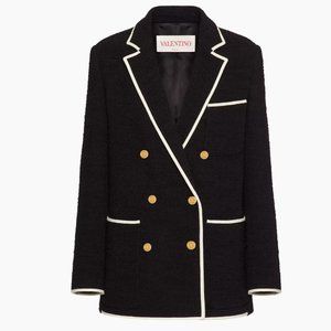Valentino Garavani Double-breasted Wool-blend Bouclé Blazer